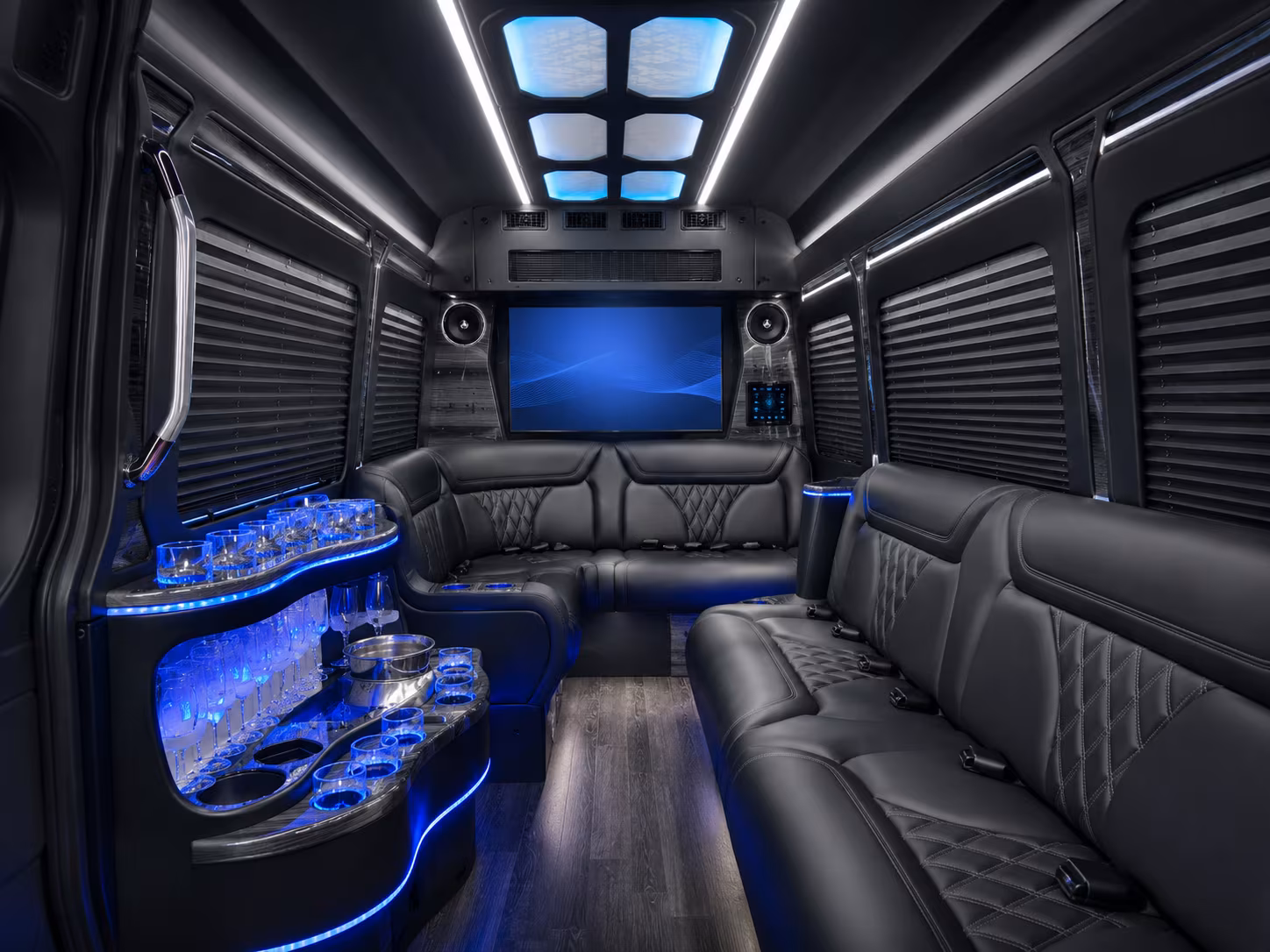 lynn 50 passenger party bus inside