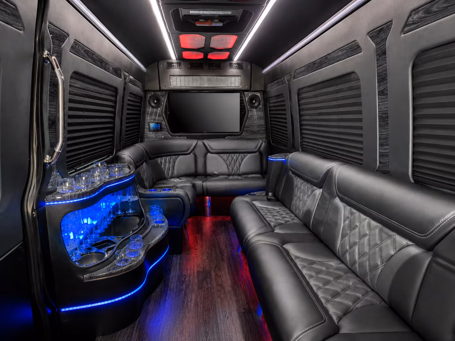 lynn 50 passenger party bus interior